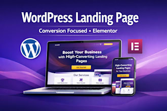 design a professional wordpress landing page or website with elementor