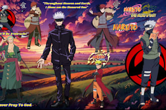 design custom anime streetwear, y2k, manga tshirt, manga merch design for you