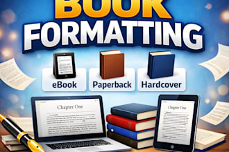 do book formatting, book layout design, kindle ebook format