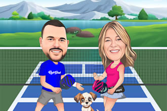 do creative pickleball cartoons for you