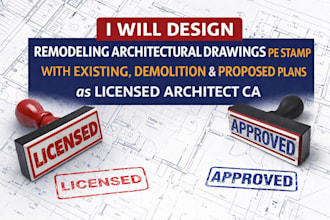 design remodeling drawings pe stamp proposed plans as licensed architect ca