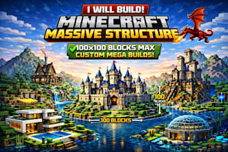 build custom minecraft builds up to 100x100 in survival or creative