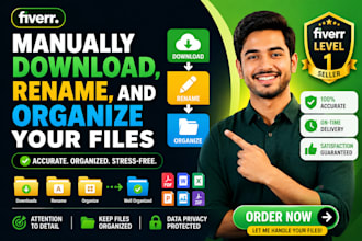 manually download, rename, and organize your files