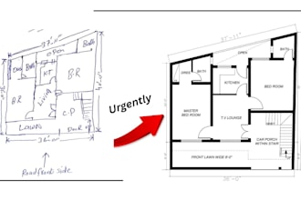 create detailed 2d floor plan and layout design in autocad