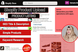 do shopify product upload and SEO optimized listing