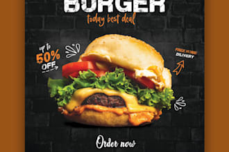 design professional food flyer, restaurant and motion flyer