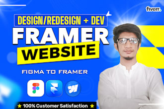 create a modern framer website or landing pages as a framer developer