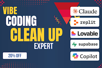 fix vibe code errors, bugs, and cleanup your loveable, replit, base44, bolt apps