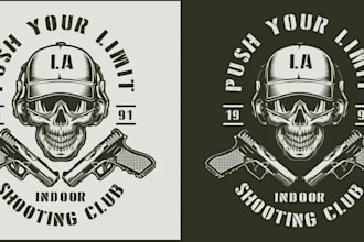 do high quality cyborg gunners vintage logo with t shirt design
