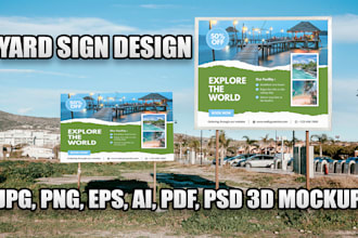 design yard sign and professional roll up stand and signage design