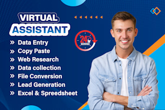 do your virtual assistant for data entry, data collection, we research