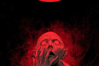 make a horror illustration, artwork, dark cover