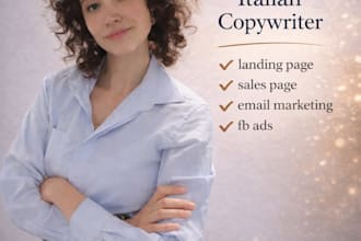 be your expert italian copywriter SEO, landing and sales page, fb ads, email