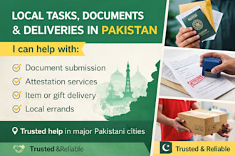 handle local tasks, document submission, and deliveries in pakistan