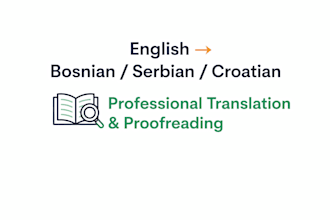 translate english to bosnian, serbian or croatian manually