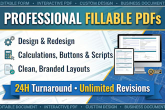 design, or redesign a professional fillable and editable PDF form