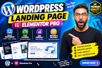 build wordpress landing page, website design,one page website,ai website,clone