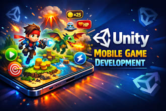 create 2d and 3d unity mobile games for android and ios
