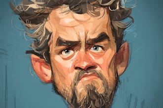 create a funny caricature with my style