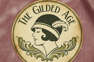 design a vintage woman logo with classic retro elegance