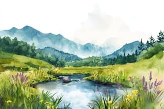 unique style watercolor house portrait
