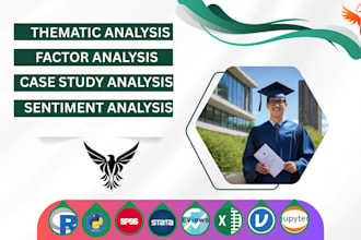 do thematic, factor, case study, and sentiment analysis assignments using spss