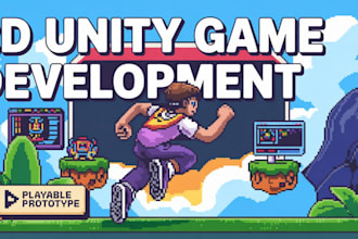 create unity 2d, unity 3d game art design, unity game development