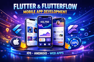 develop flutter flutterflow mobile app for ios and android