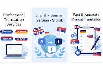 professionally translate english, german, serbian and slovak