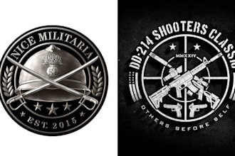 design patch, military, army, tactical, badge stickers, circular and skull logo