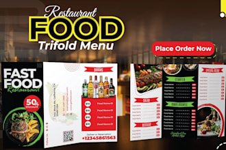 design a modern menu and a custom restaurant logo for your business
