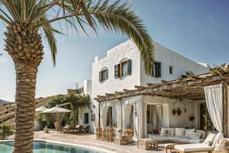 remodel mediterranean villa, realistic home facade,  villa pool 3d modeling, cgi