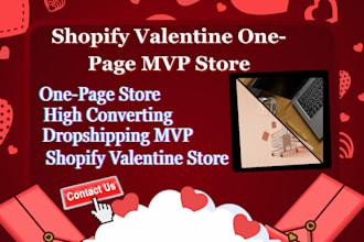 build a high converting one page shopify valentine mvp dropshipping store