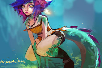 draw your chatacter in semi realism