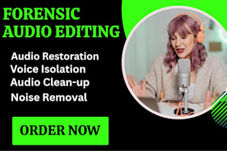 do forensic audio cleanup, background voice detection, and audio enhancement