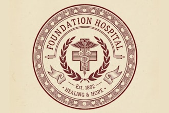 design awesome hospital vintage logo design with brand