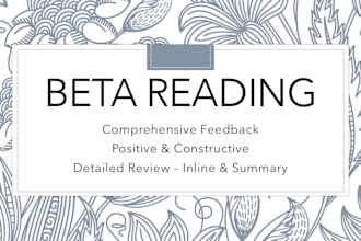 beta read your manuscript, novel or other written work