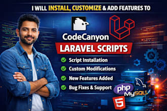 install, customize, add features to codecanyon laravel scripts