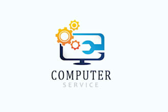 design a computer repair logo with 12 hours