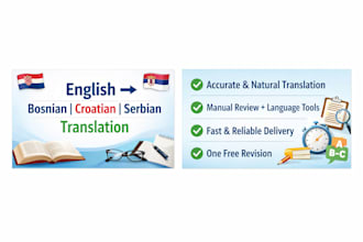 translate english to bosnian, croatian or serbian professionally