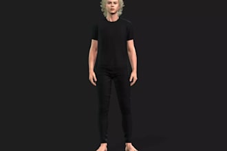 3d realistic character, metahuman, livestream avatar, outfit model, rig3d, vrml