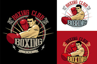 do high quality vintage boxing logo with t shirt design