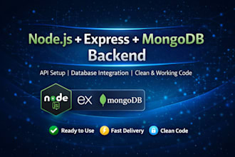 set up nodejs express and mongodb backend for your project