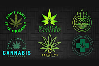 creative cannabis logo design, free business card, cbd, hemp, marijuana branding