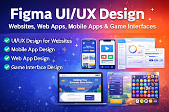 do figma ui ux design web app website design mobile app user interface game