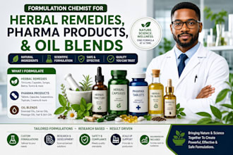 be formulation chemist for herbal remedies, pharma products, oil blends