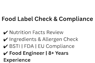 review and fix fda or bsti compliant food product labels