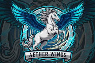 make modern awesome pegasus logo for your business