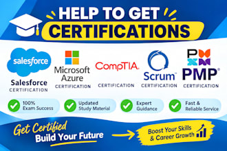 help to get salesforce microsoft azure comptia scrum pmp certifications