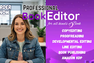 copy and line edit proofread format developmental edit your book for amazon KDP